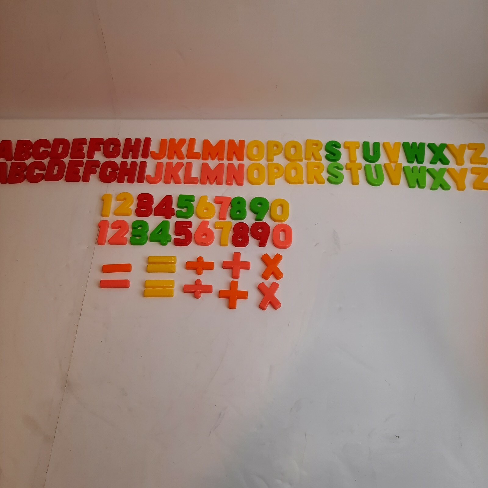 Vintage Plastic Number & Math Symbols Alphabet Letters Playgo Toys Case Set