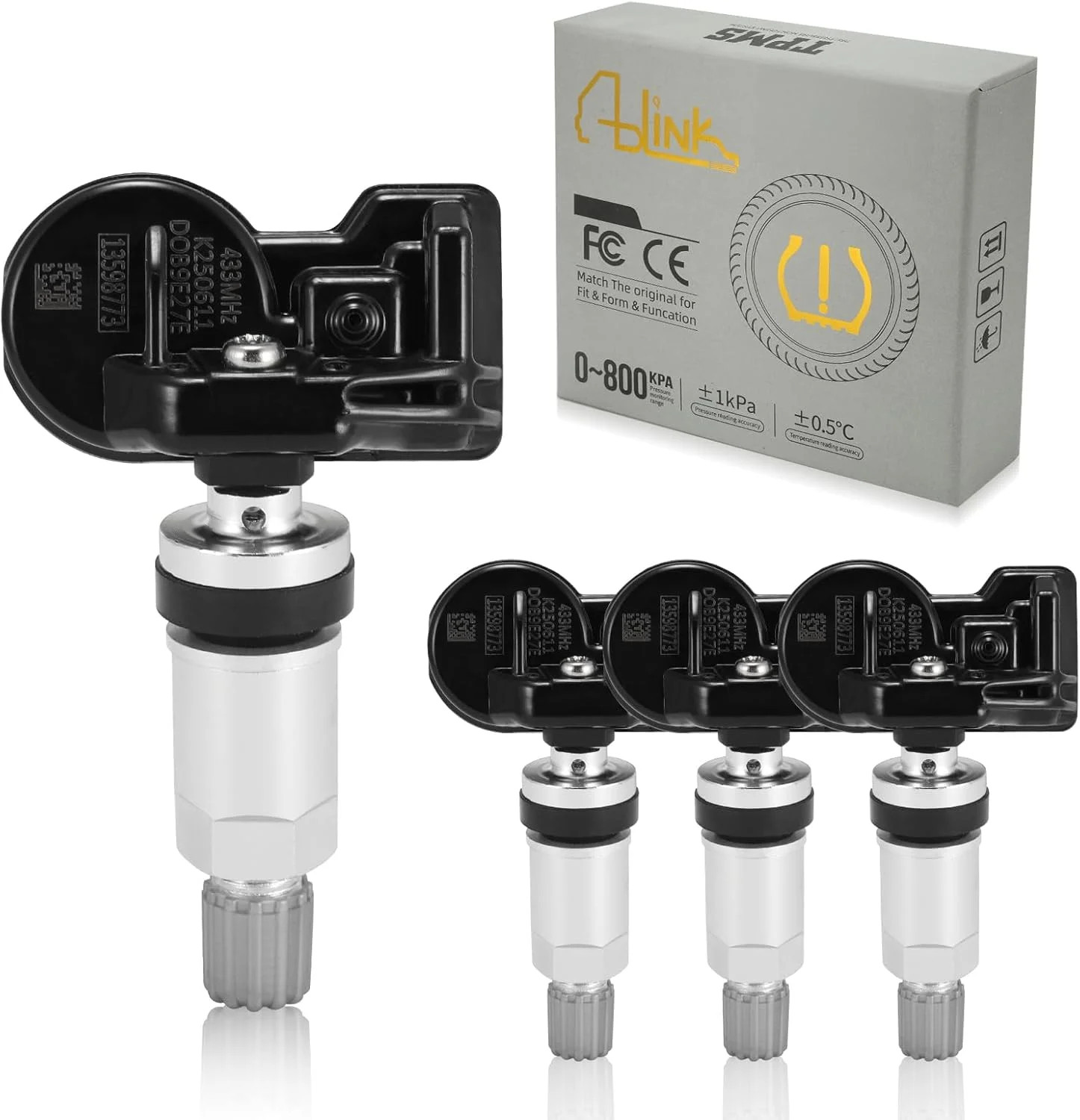 4x Genuine 13586335 TPMS Tire Pressure Monitoring Sensor GM Chevy GMC Buick