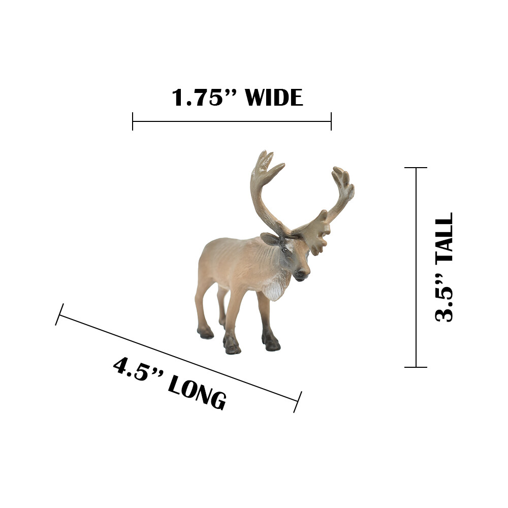 Caribou Realistic Small Toy Model Plastic Replica Forest Animal, Gift OK04