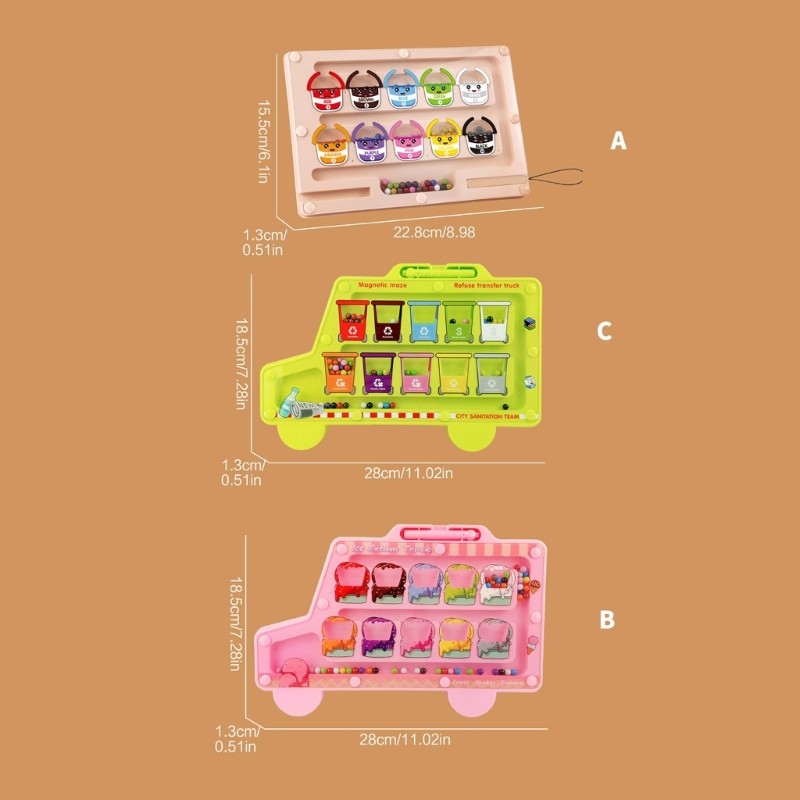 Maze Board Walking Bead for Kids Educational Color Sorting Activity Toy