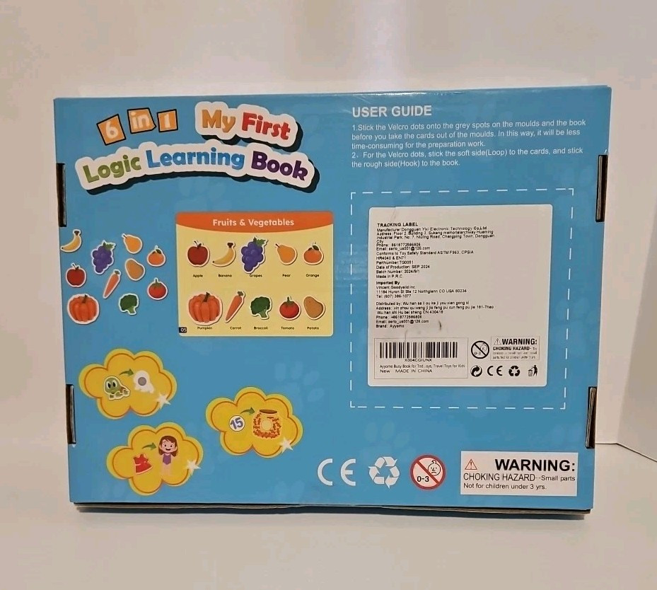6 In 1 My First Logic Learning Book, Montessori Method, 20 Learning Activities