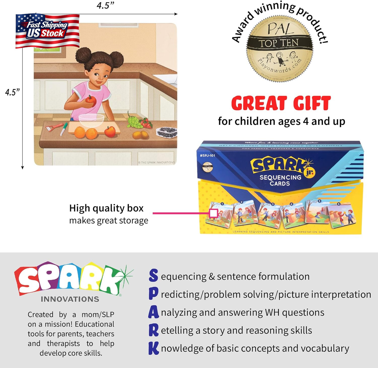 Sequence for Kids Cards, Speech Therapy Materials, Homeschool SEL, Autism, Tell