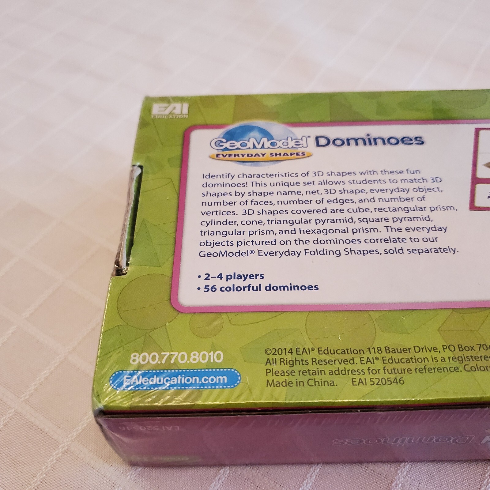 NEW Educational Eai Geomodel Dominoes School Learn Class 2014 3d Shapes Child