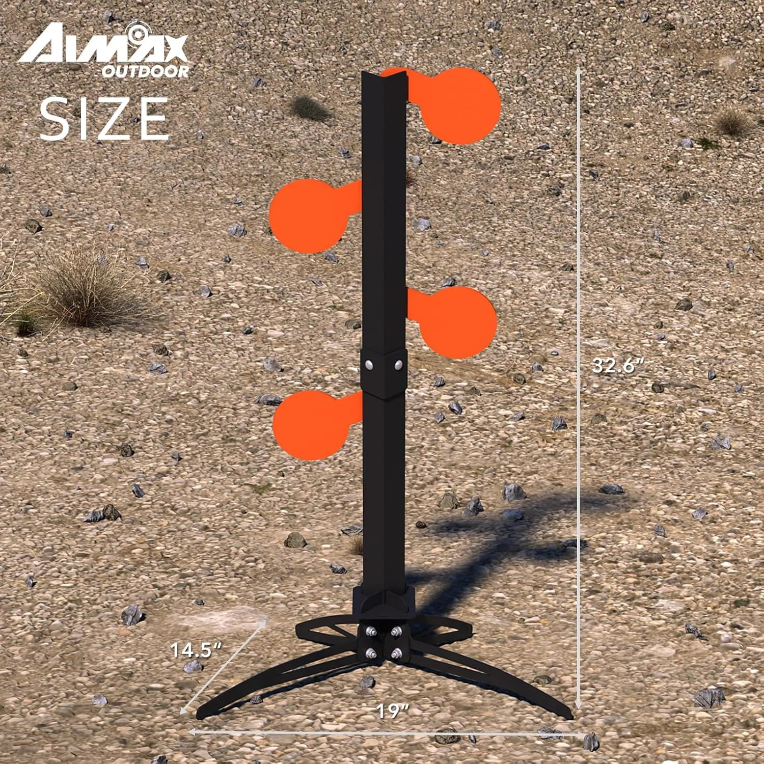 AR500 Dueling Tree Target Kit, 4-Piece 1/4″ Thickness Steel Paddles for .22 Rimf