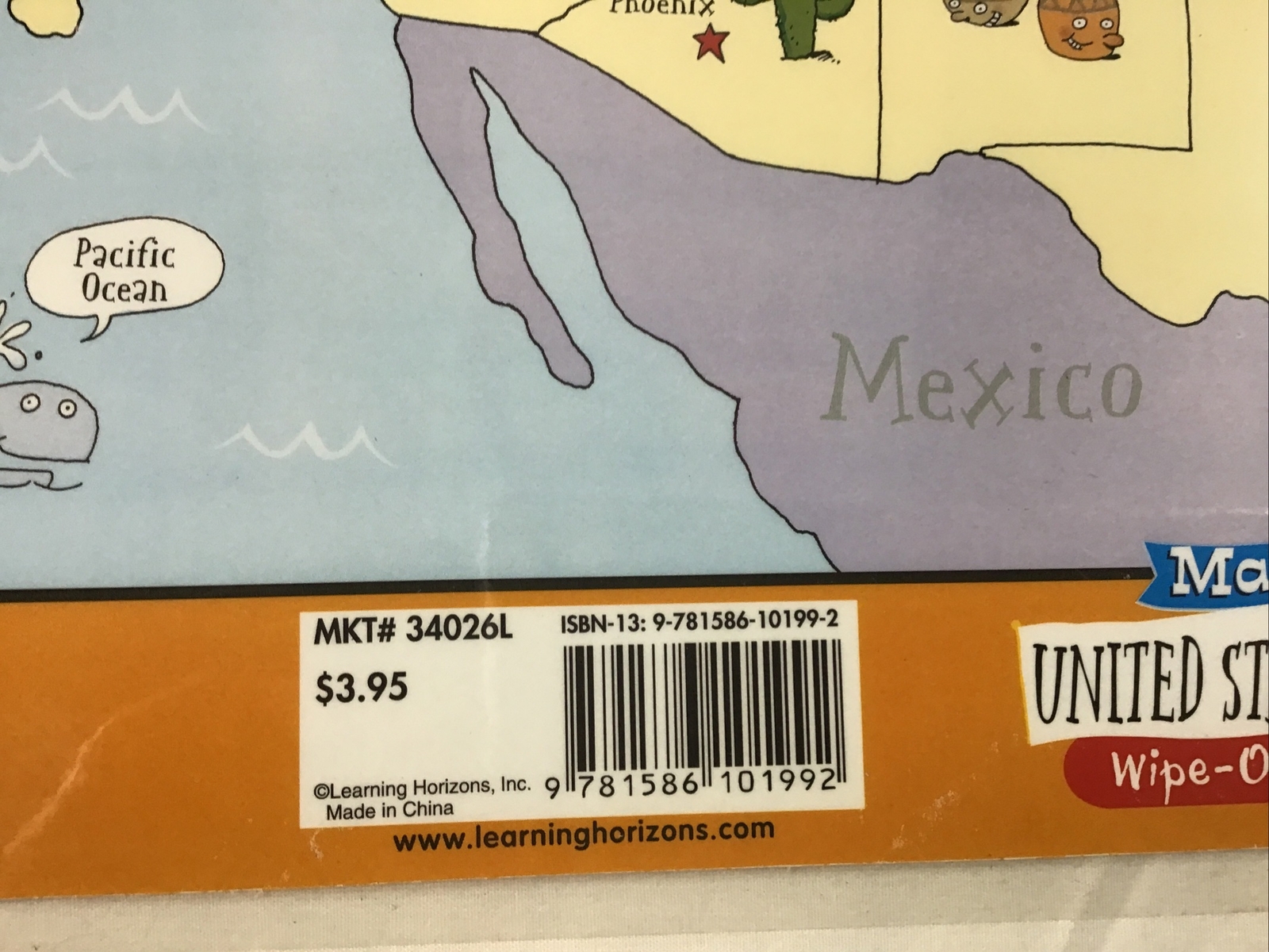 Map of the United States of America Wipe Off Activity Mat Learning Horizons