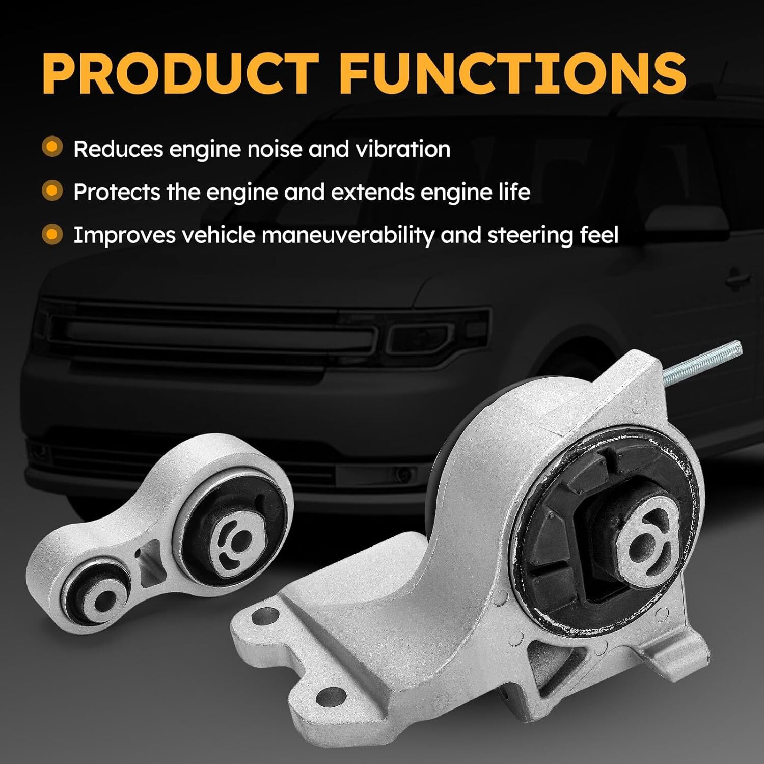 A5425 A5429 A5342 Engine Motor Transmission Mount Kit for 08-12 Ford Taurus