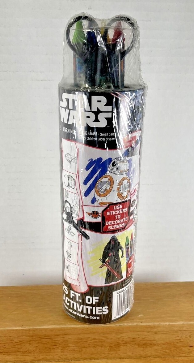 NEW SEALED Star Wars 25 Feet of Activities Coloring Crayons Stickers & Scissors