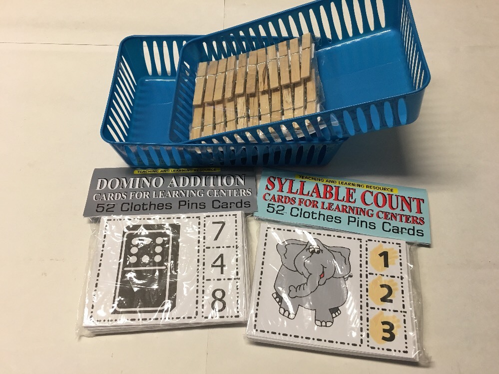 SYLLABLE COUNT & DOMINO ADDITION Cards for Learning Center 104 Cards- Letters-