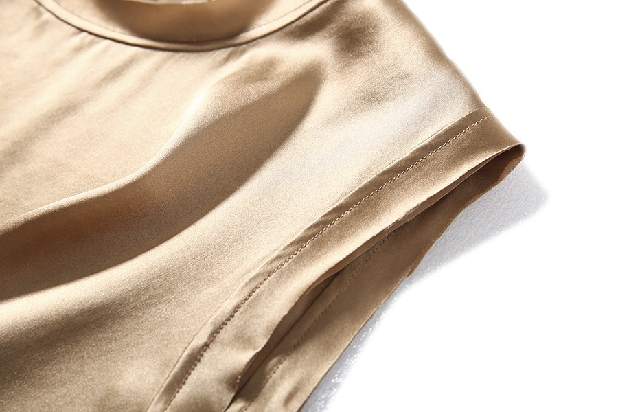 Silk satin camisole vest, women’s mulberry silk outerwear, solid color base
