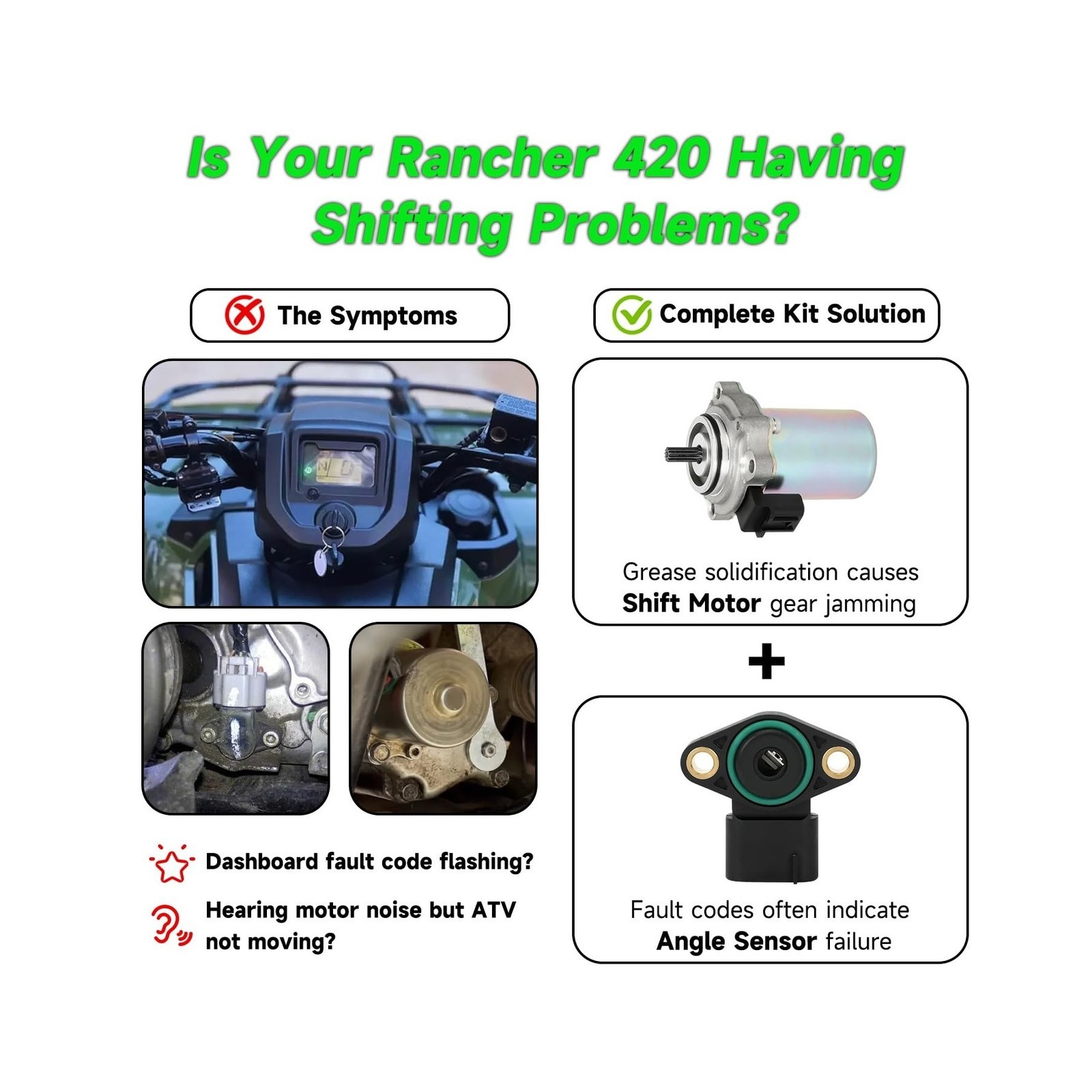 Electric Power Shift Control Motor Compatible with Rancher 420 TRX420TE Forem…
