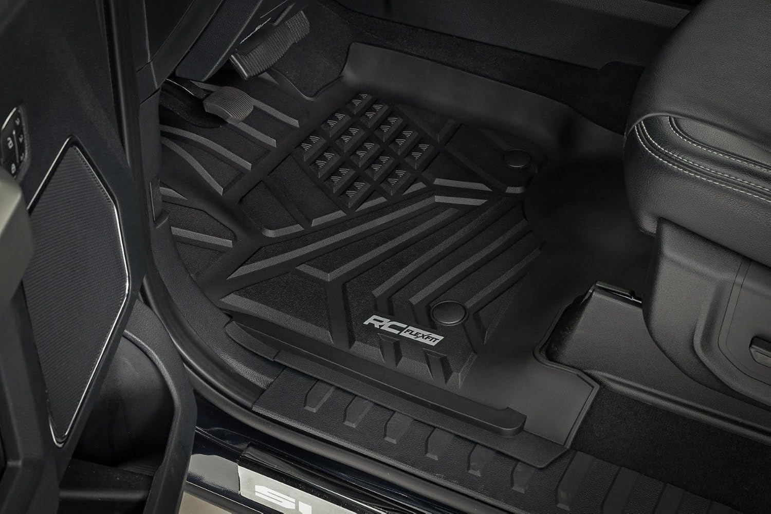 Rough Country Flex-Fit Floor Mats for Ford F-250/350 Super Duty (2017-2025) Crew