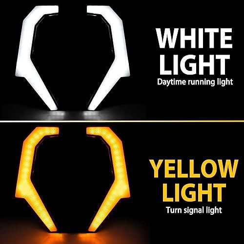 Turn Signal Fang Lights for RZR, Front Grill Lamps Turn Signal Grille Fang