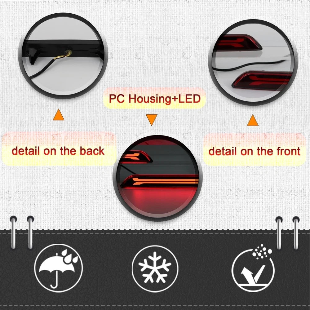 Full LED Rear Bumper Reflector Lights Kit for Honda CRV CR-V 2010 2011 Tail L…