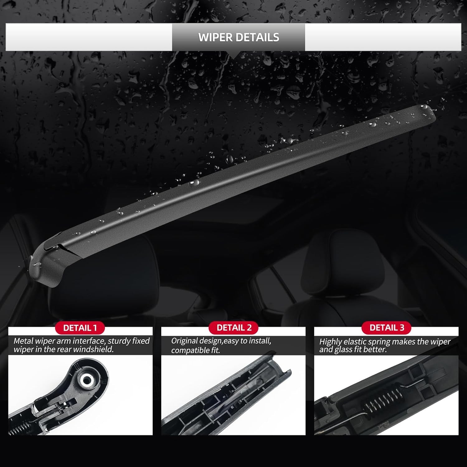 Rear Wiper Blade & Arm Set for BMW X7 2019-2026, Back Windshield Replacement