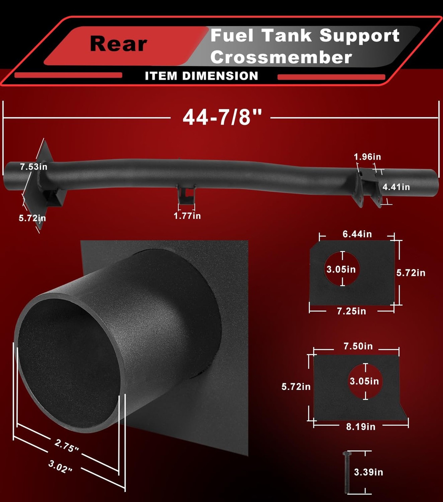 Rear Fuel Tank Support Crossmember Fit for 1999-2006 Chevy Silverado and GMC …