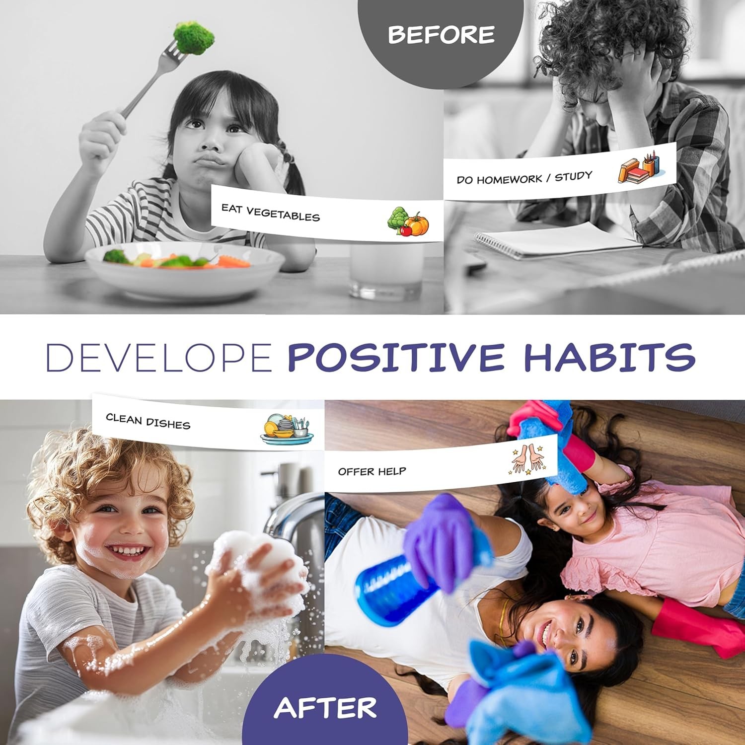 Chore Chart for Kids – Daily Routine Chart for Kids with Checklist & Stickers…