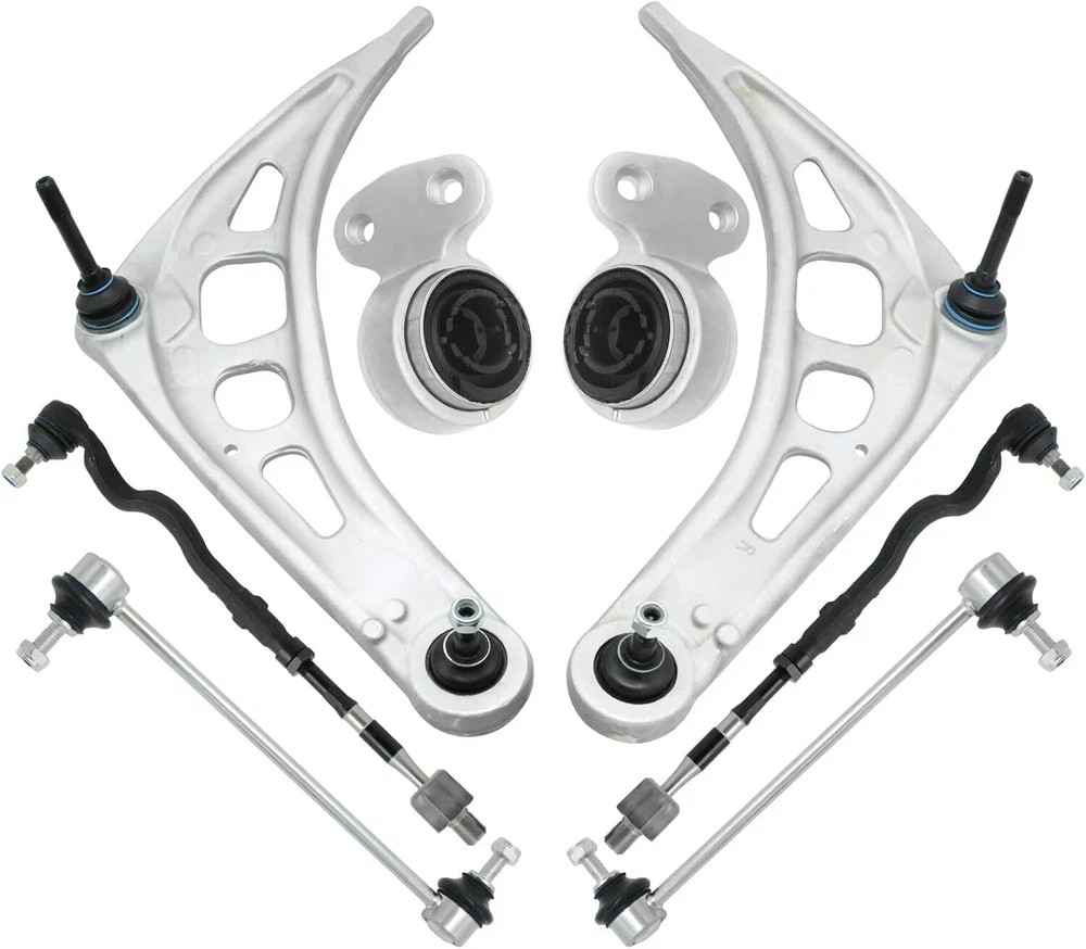 8Pcs Front Suspension Kit, E46 Lower Control Arm w/Bushing Sway Bar Link, Inner