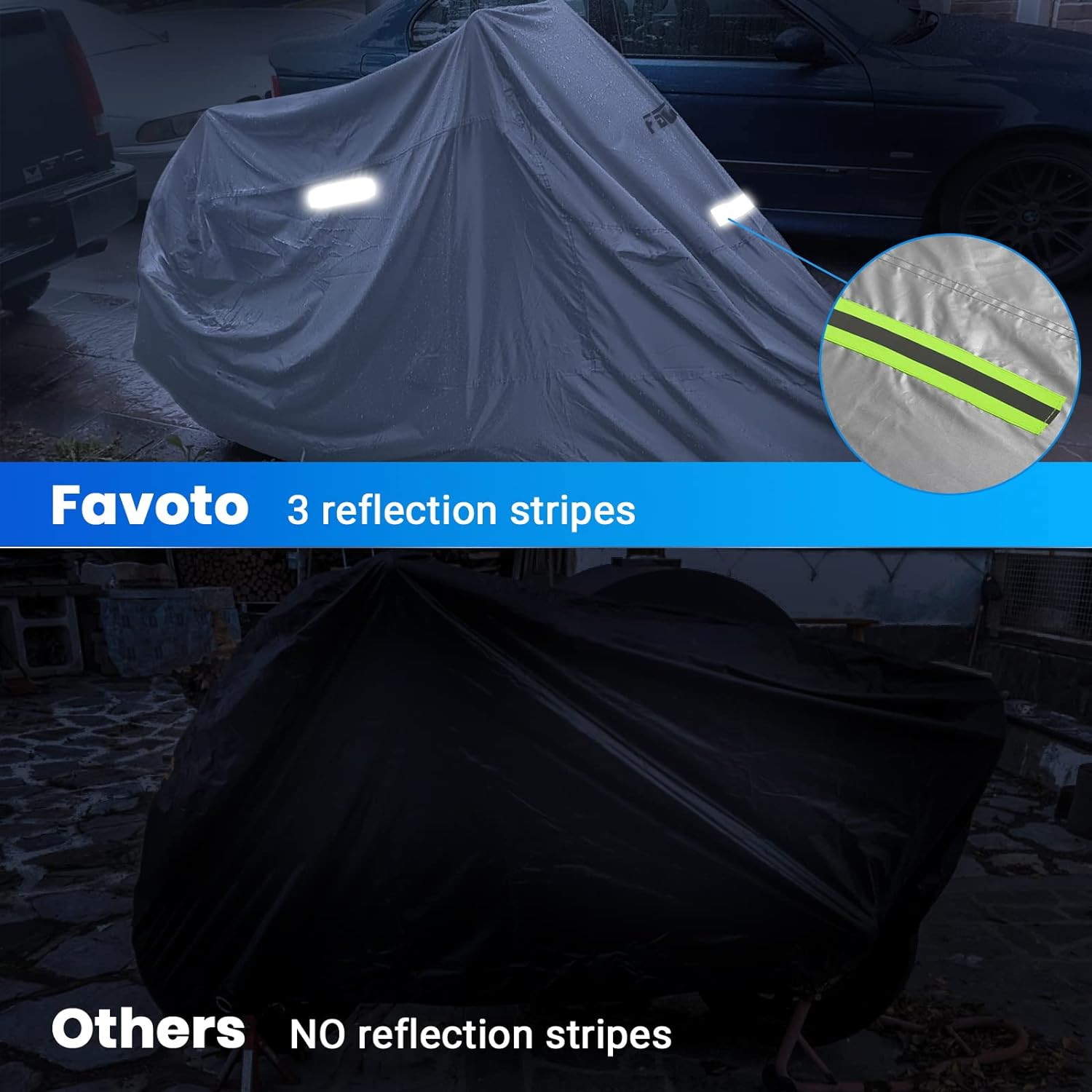 Motorcycle Cover Waterproof Outdoor – Cool Silver Color UV Protection with Refle