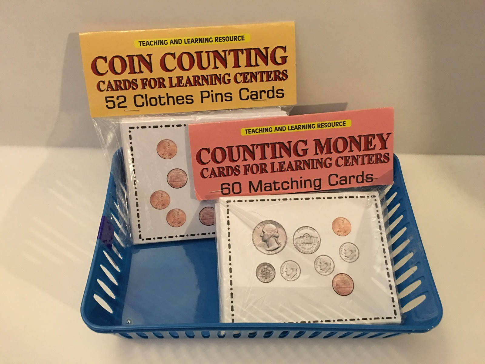 TWO (2) Learning Centers cards Counting Coins & Money Counting Teaching supplies