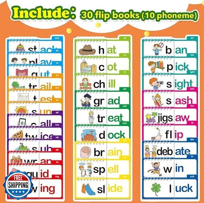 30 Read and Rhyme Flip Books Claritydream Flip Books ABC Vocabulary Flash Car