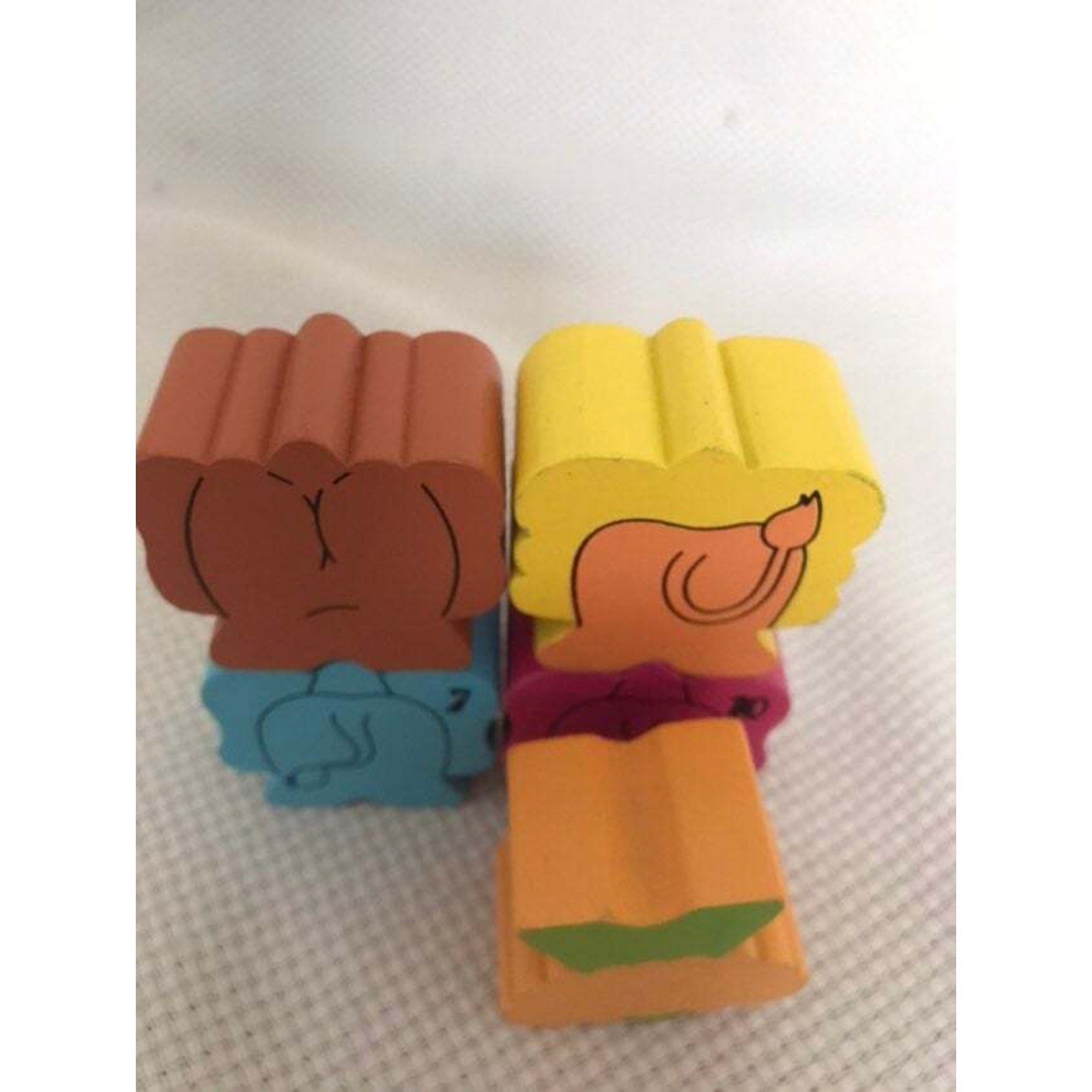 Colorful Wooden Block Circus Elephants – Animals for stacking and creative play