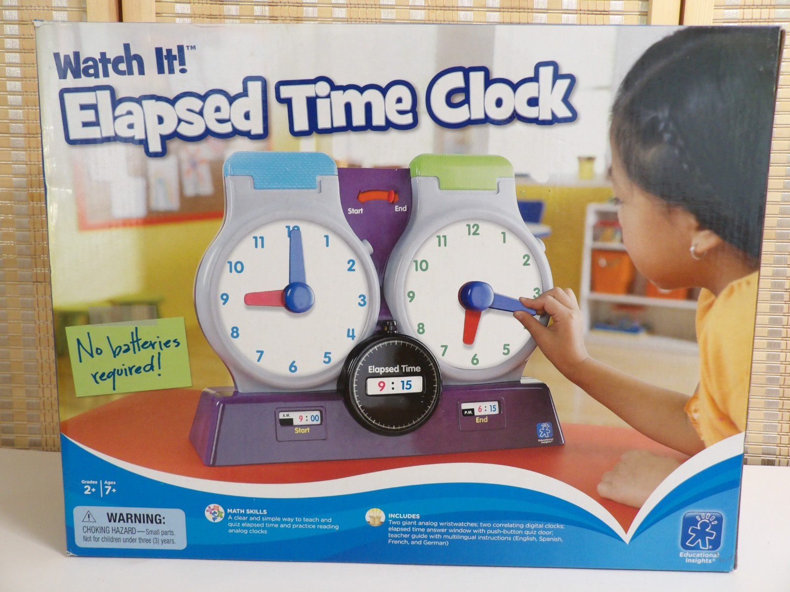 Educational Insights Watch It Elapsed Time Clock Homeschool Learning Tool