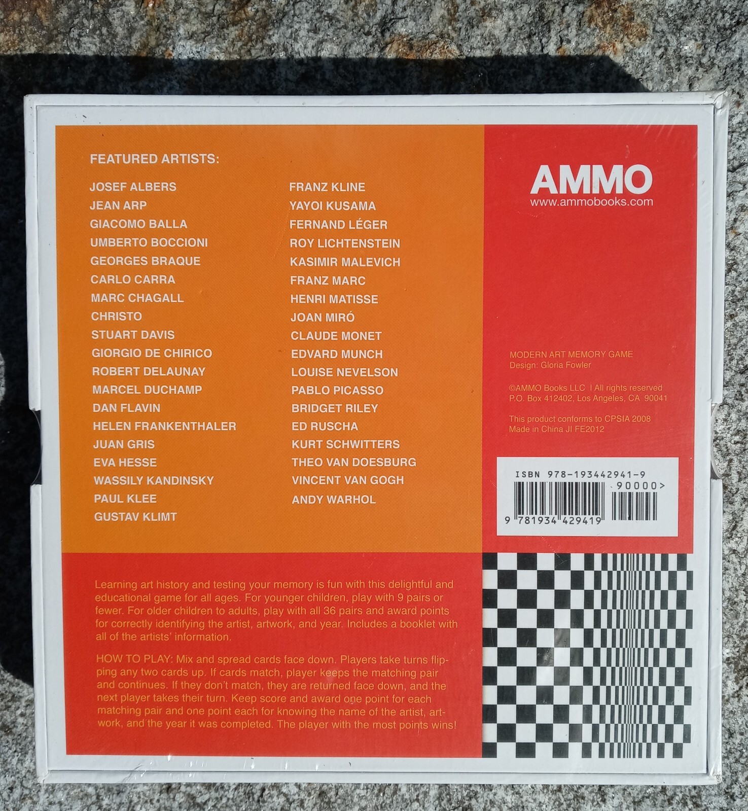 Ammo Modern Art Memory 2011 NWOT Educational Matching Game EUC Complete Rare!