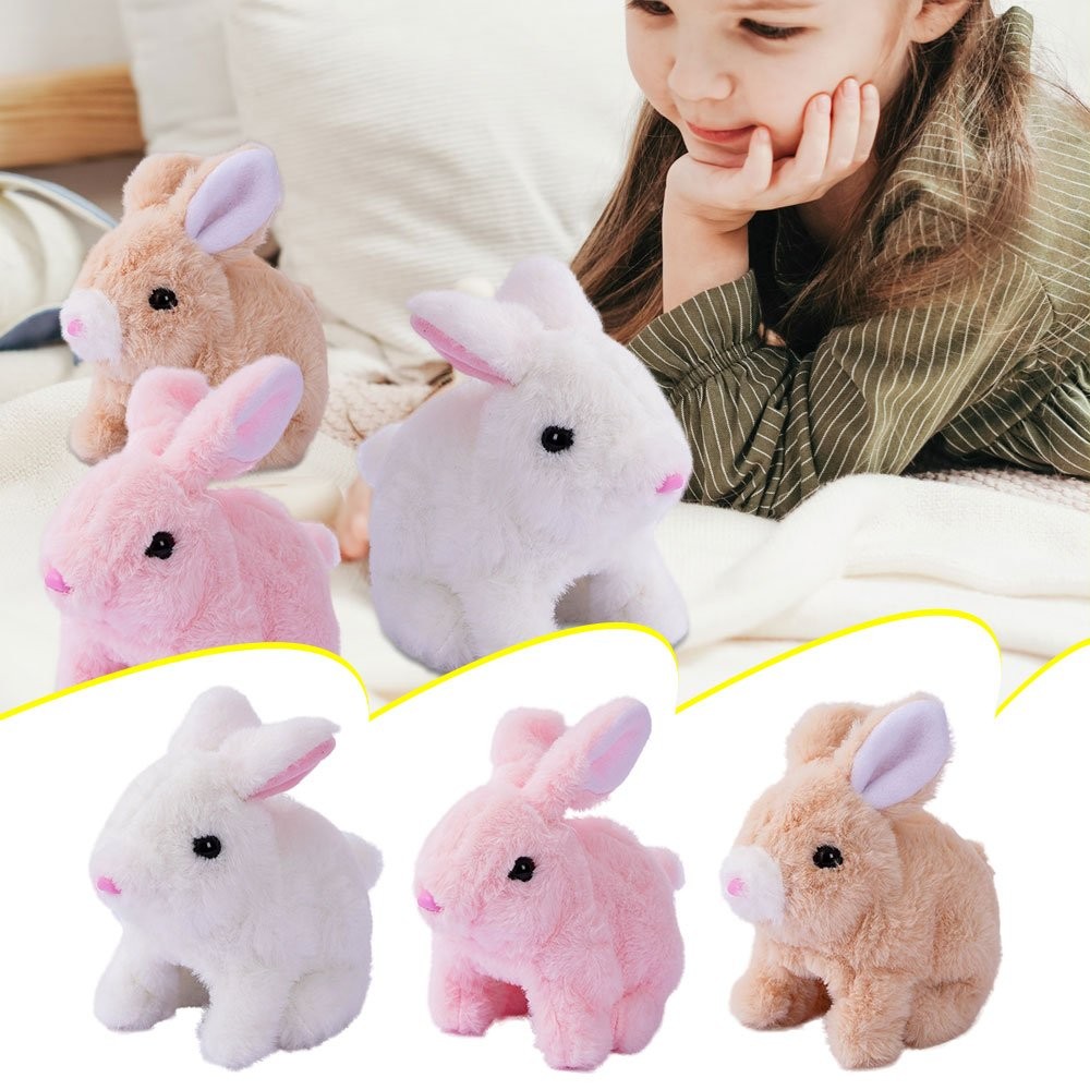 Educational Toys Can Walk And Talk Electric Pet Simulation Plush Rabbit Kids GN