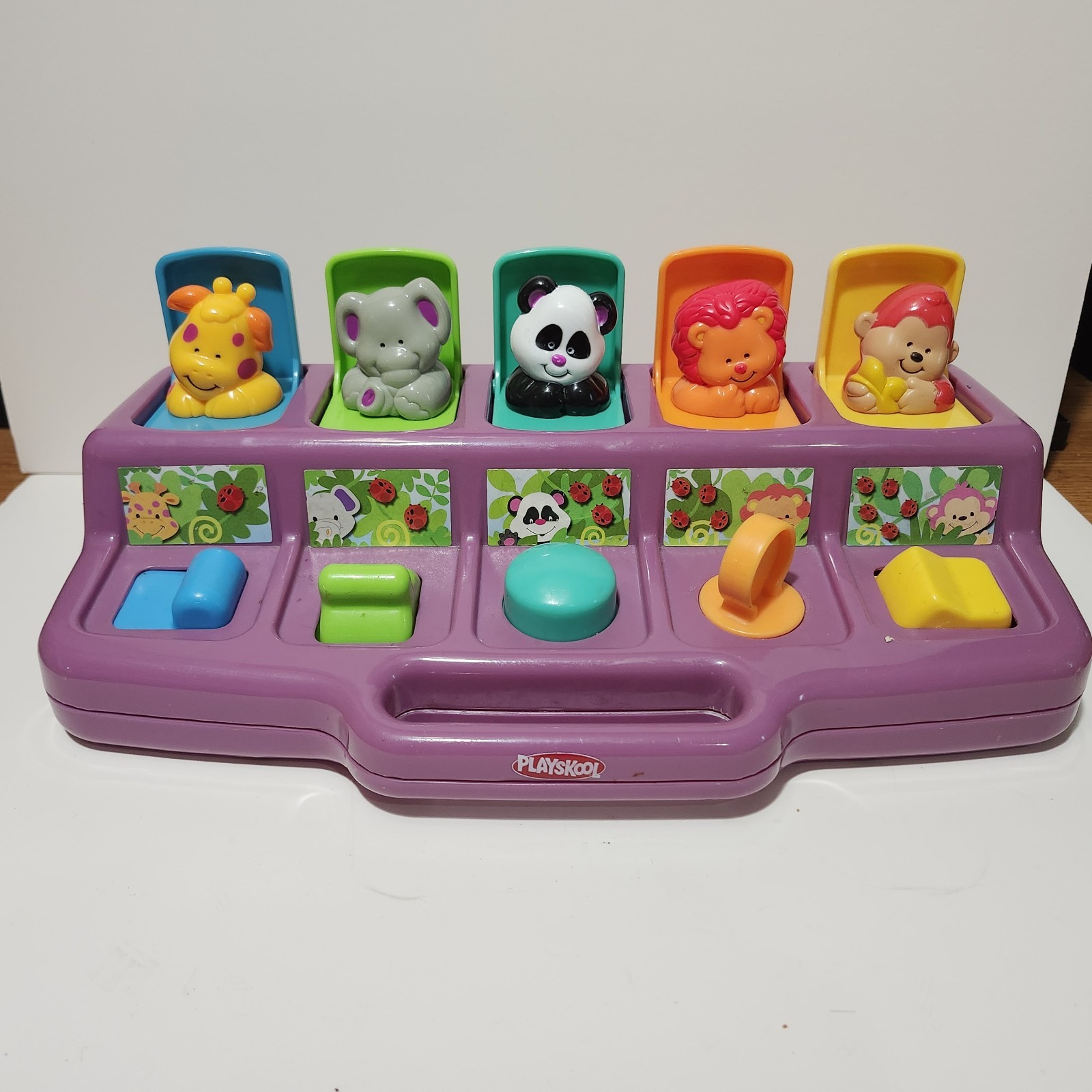 Vintage 1995 Playskool Poppin Pals Pop Up Jungle Zoo Animals Baby Toddler Toy