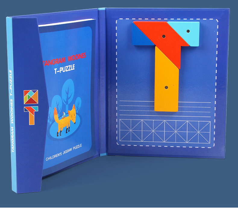 Tangrams & T-Puzzle Magnetic Travel Set Dry Erase & Reference Booklet Included