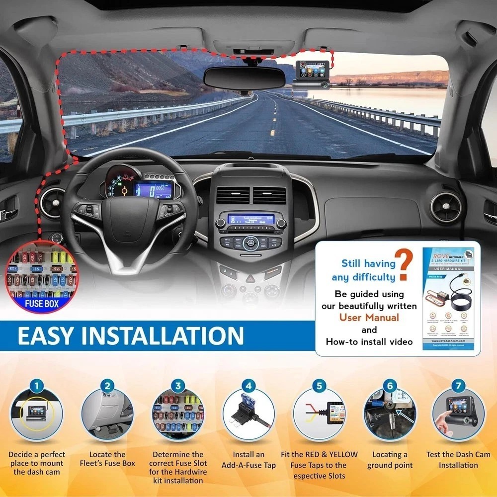 ROVE Ultimate Dash Cam Hardwire Kit with USB-C Port for R2-4K, R2-4K PRO, R2-4K