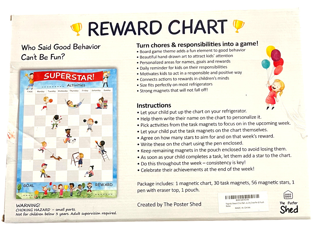 Child Reward Chart – The Poster Shed – Magnetic Behavior Chart – Fun! – NEW