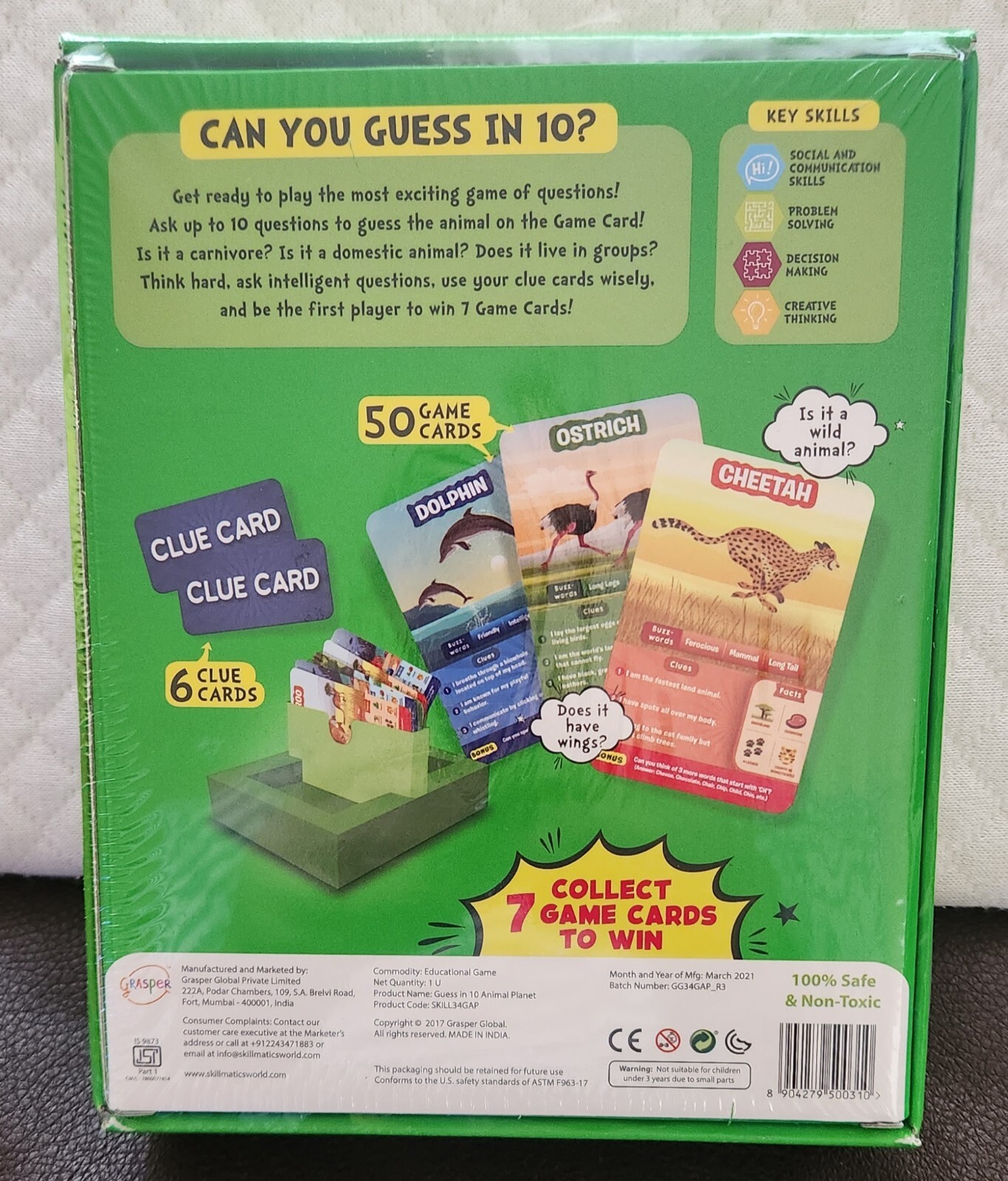 New Skillmatics Guess in 10 Animal Planet Family Card Game. Factory Sealed