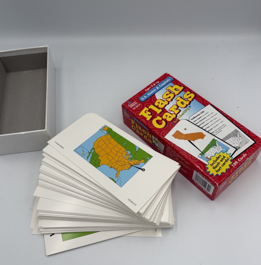 US States & Capitals Flash Cards Carson Dellosa 109 Cards New