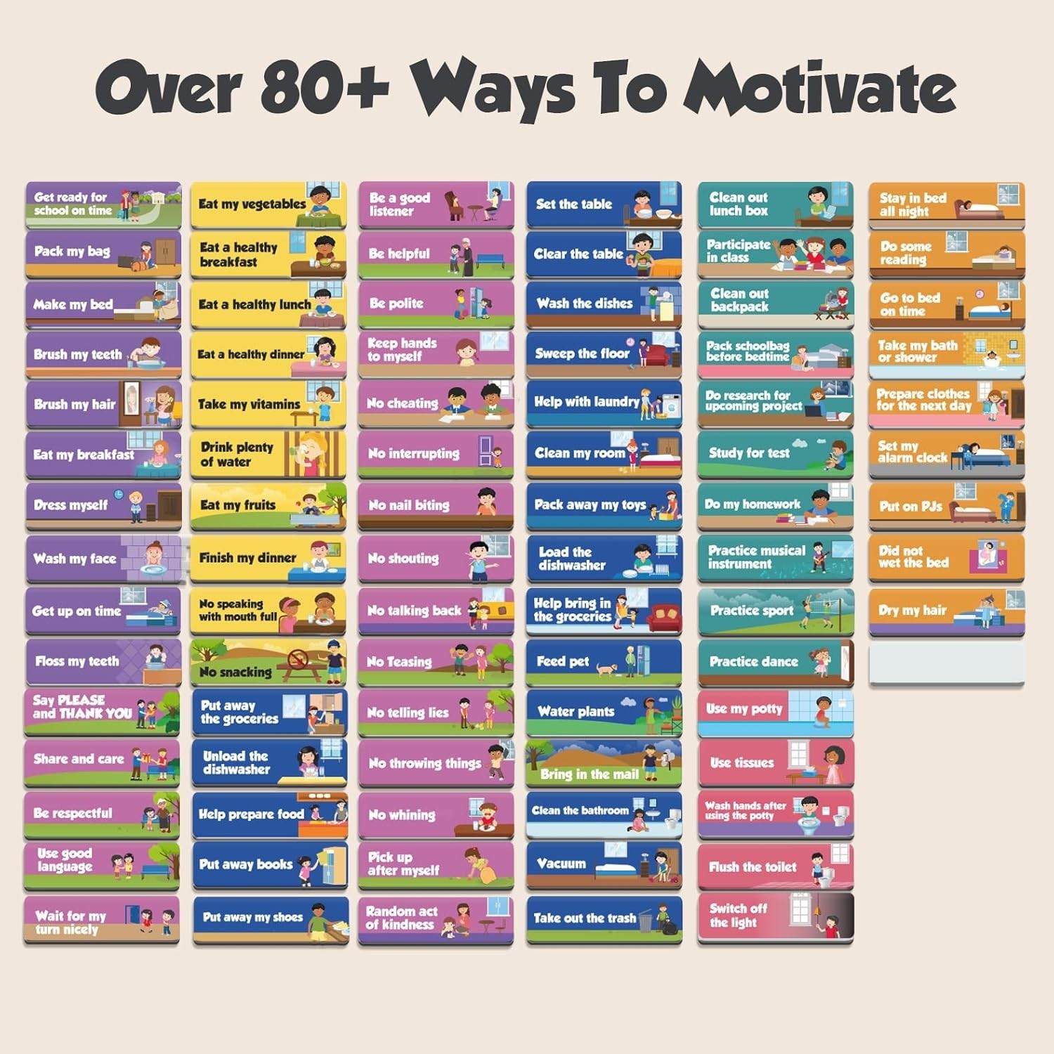 Interactive Chore Chart for Kids 3-9 with Customizable Tasks & 3D Stars
