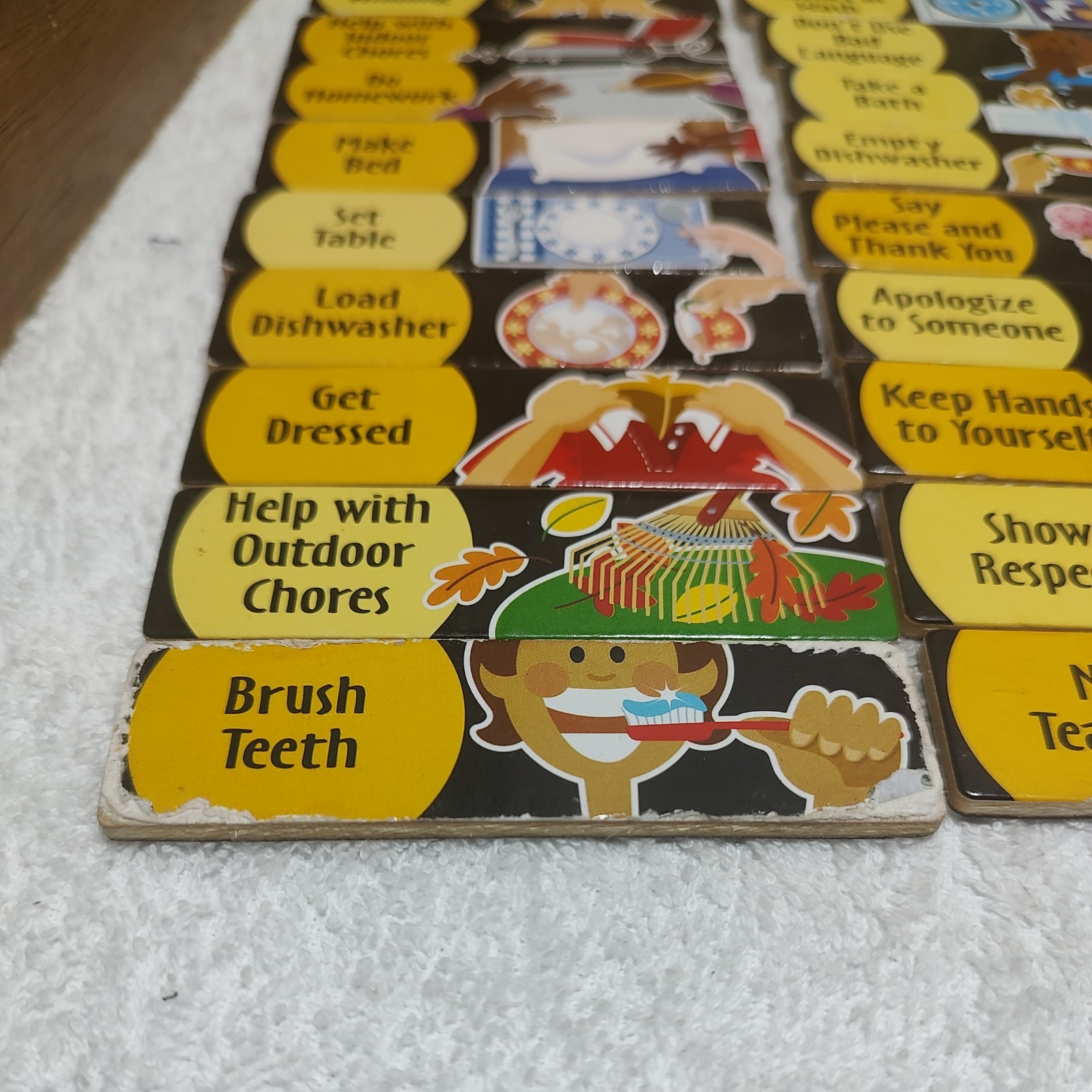 Melissa and Doug Lot of 80+ Responsiblilty Chore Chart Magnet Replacement