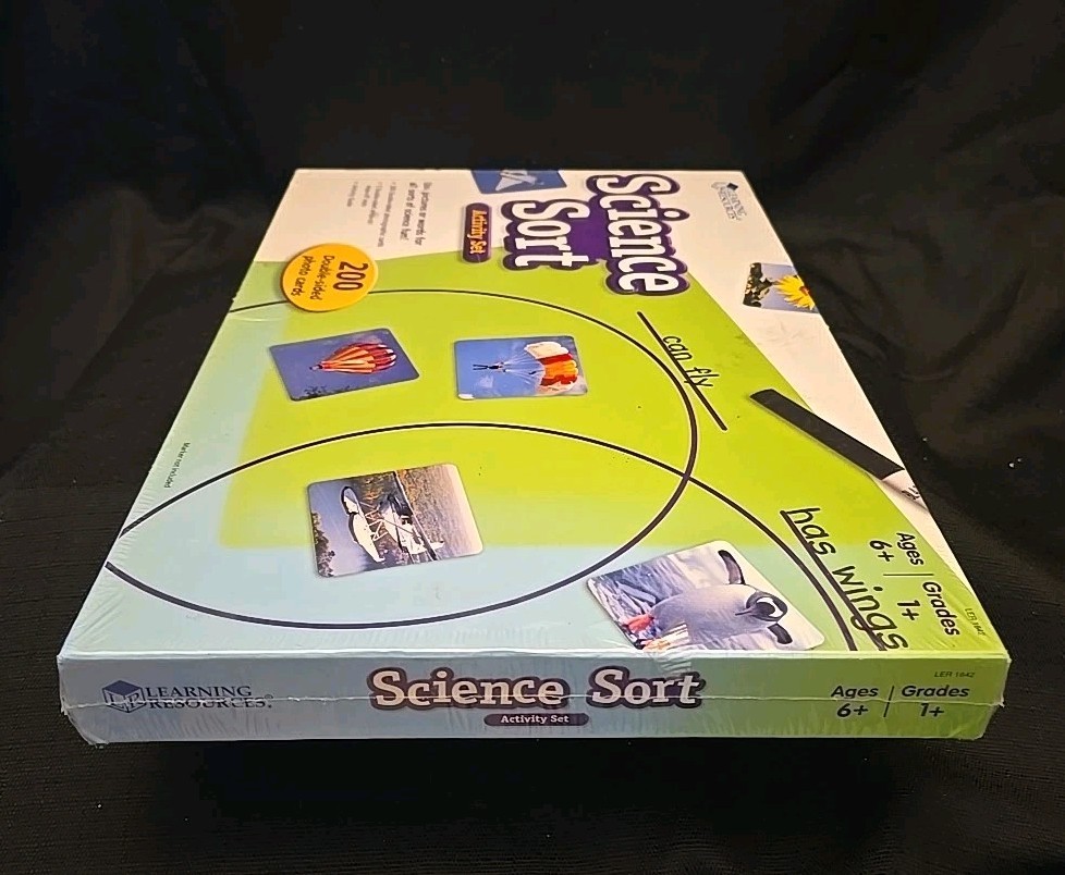 New Science Sort Activity Set 200 Double-sided Photo Cards, 5 Mats(wipe~off)