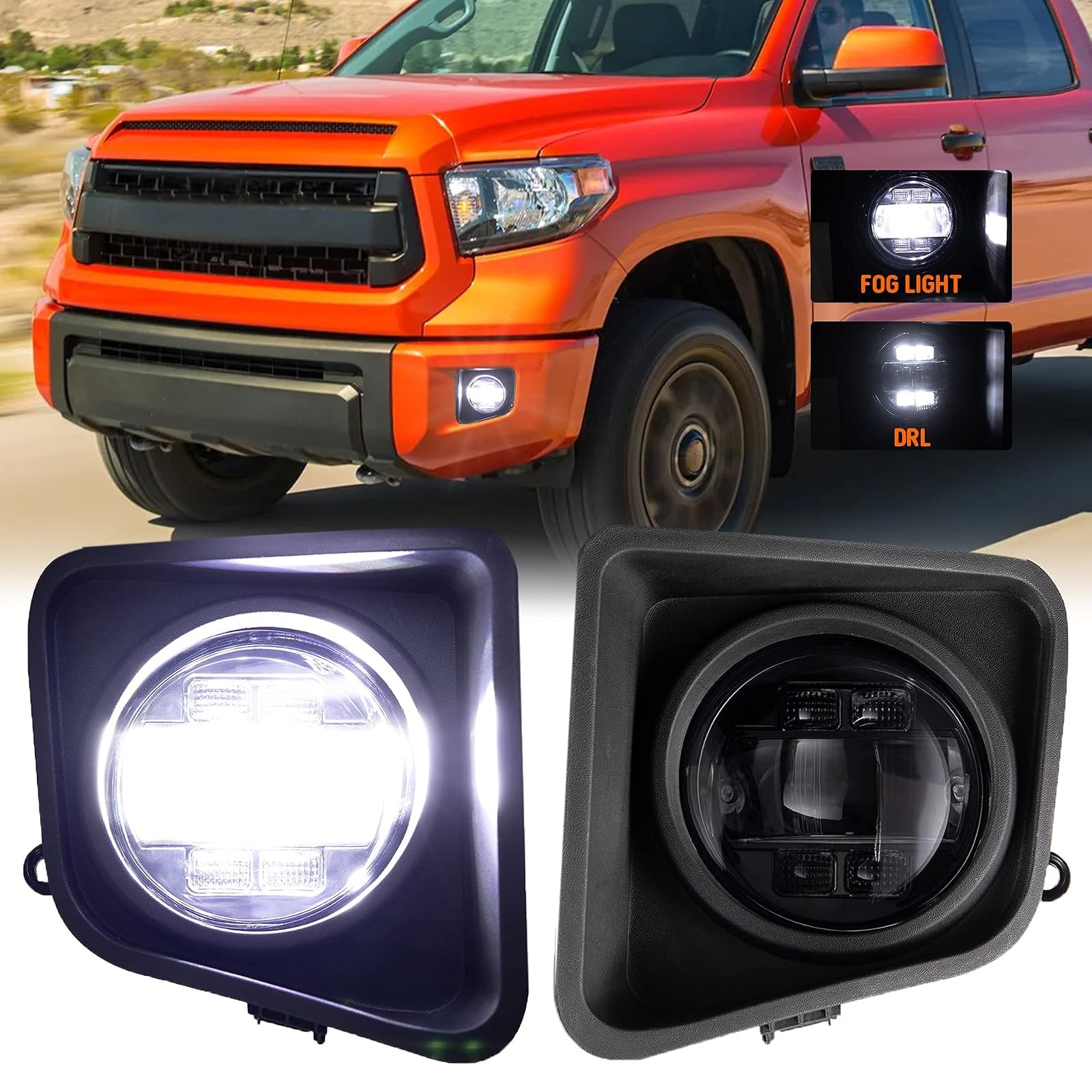 LED Fog Light DRL Compatible Toyota Tundra 2014 2021