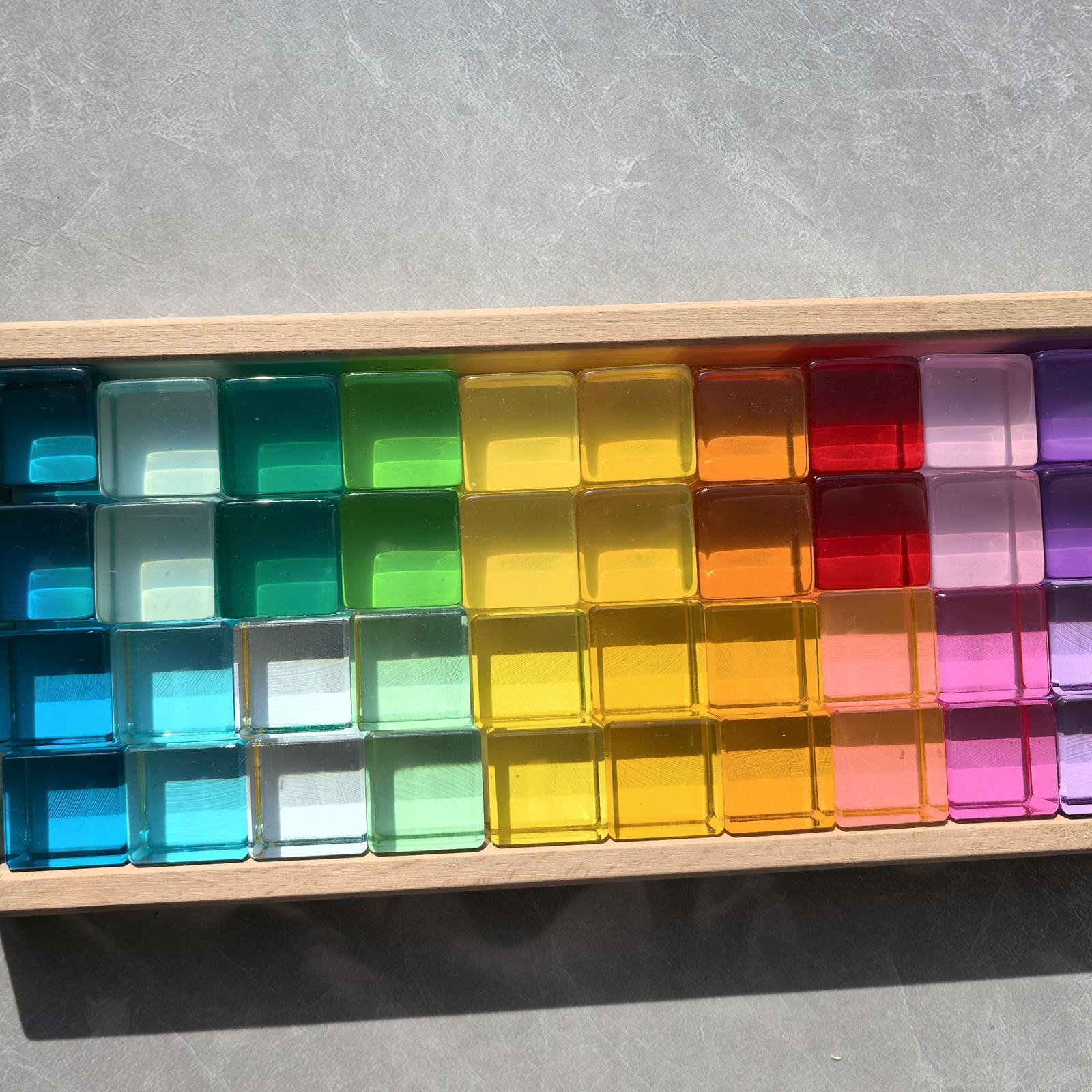 Acrylic Cubes Blocks Set Stacking Game Transparent Appearance Hand Eye