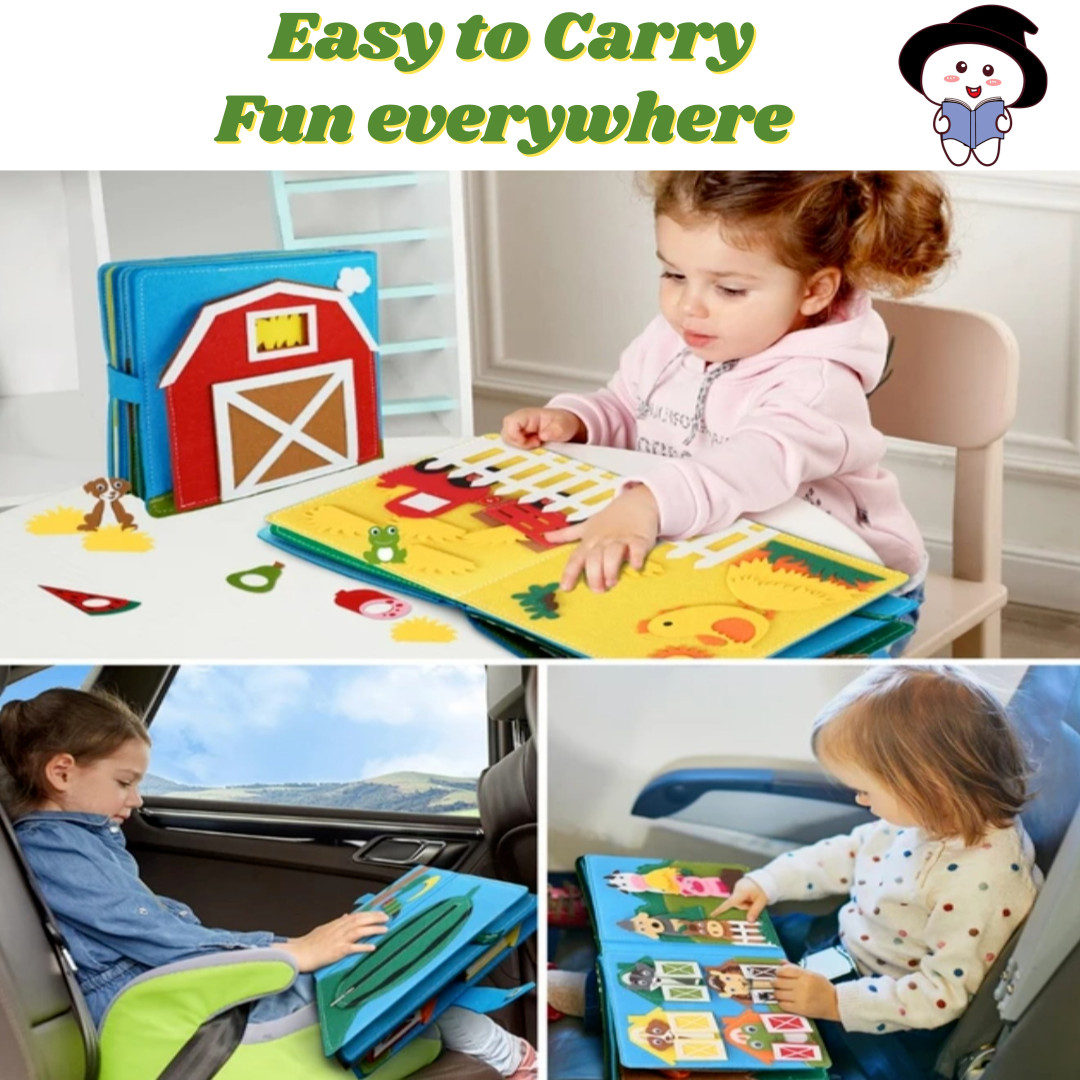 Busy Board Farm Animal Storytelling Activity Quiet Book Montessori Sensory Toy