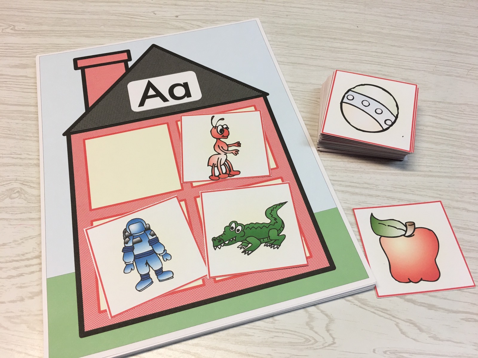 PRINTED Alphabet House Game – Beginning Sounds – Complete Set UNCUT