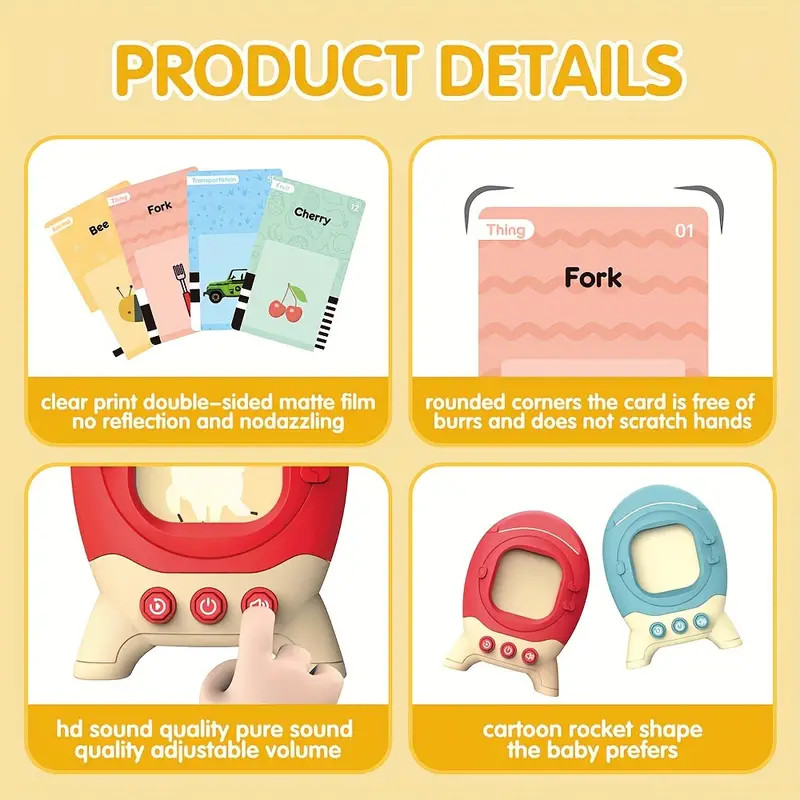 Toddler Toys Talking Flash Cards For 1 2 3 4 5 6 Year Old Boys And Girls, Autism