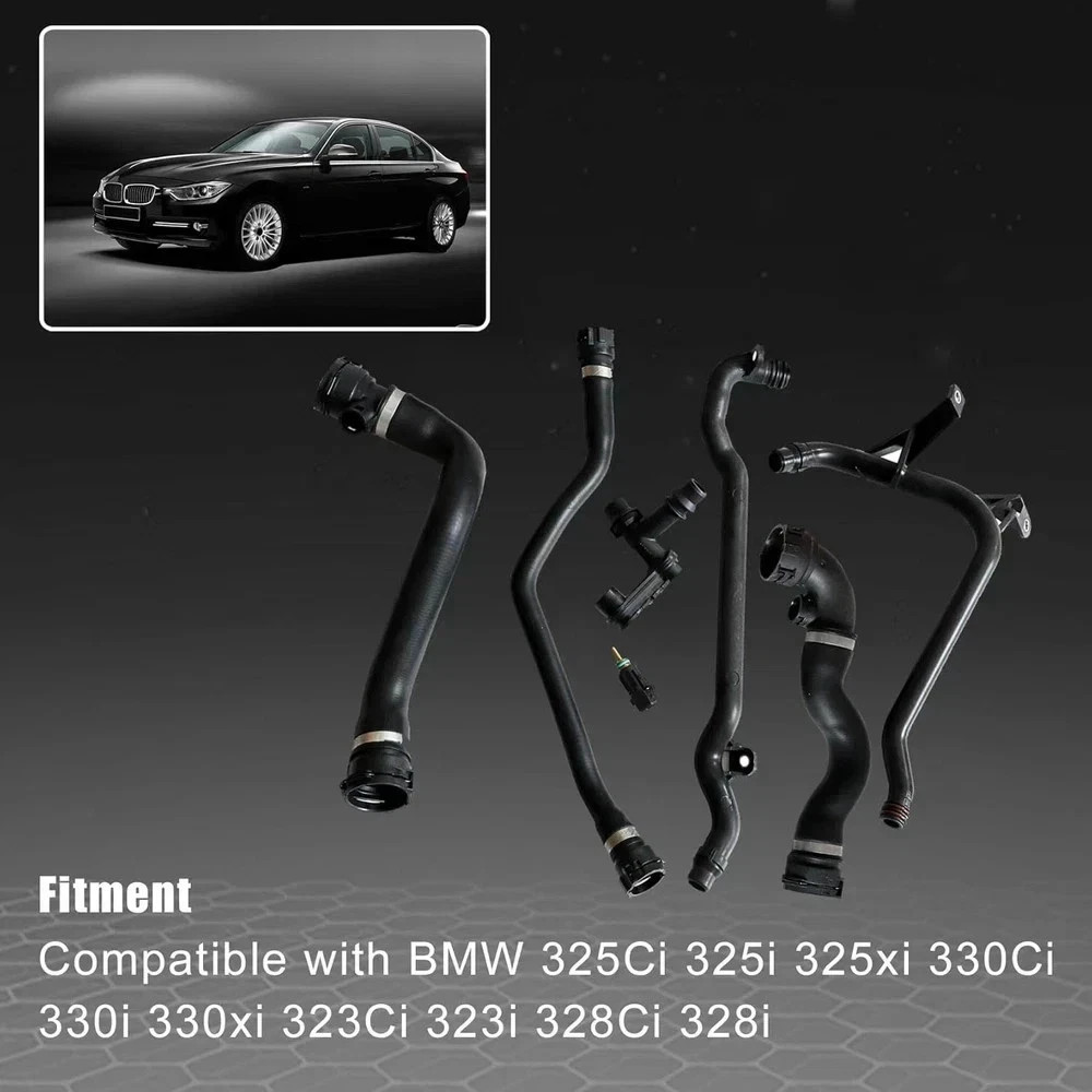 FZJDSD 7Pcs Set Expansion Tank Coolant Radiator Hose Kit Compatible with BMW