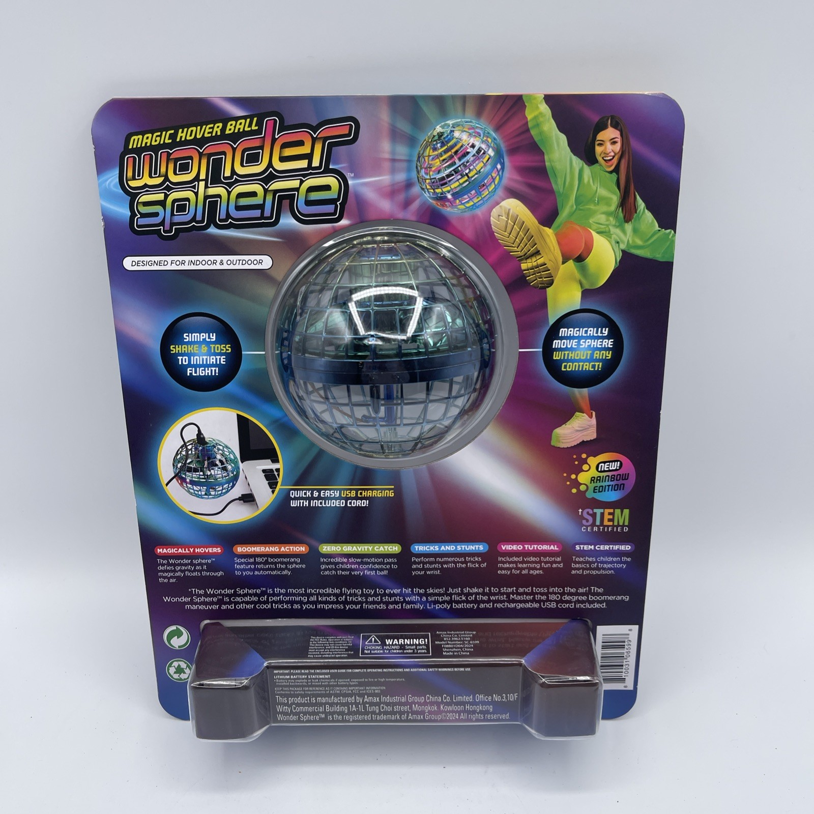 NEW! Wonder Sphere Magic Hover Ball, Rainbow Edition, STEM Certified Toy Ages 6+