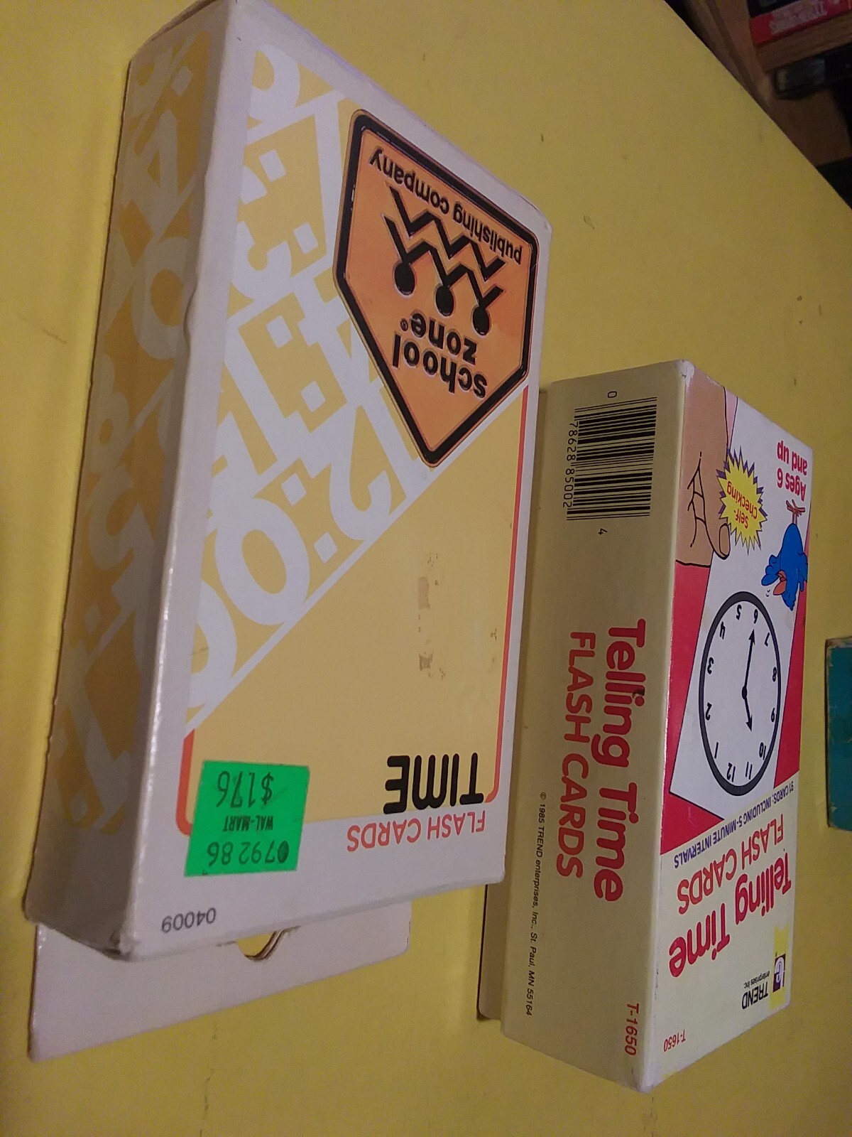 1984 School Zone Flash Cards TIME & 1985 Trend TELLING TIME