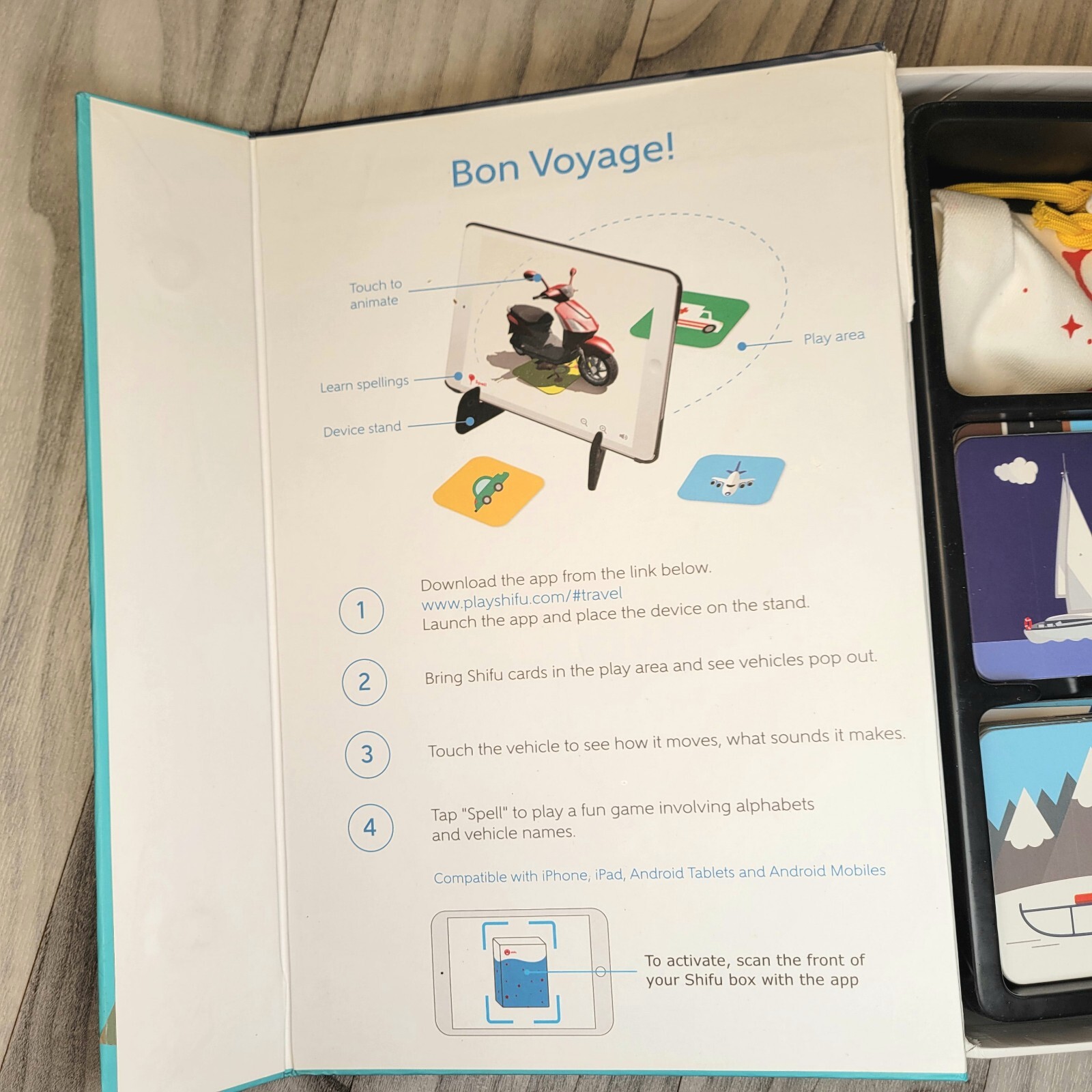 Shifu Travel Innovative Augmented Reality AR Education Game Set 2-6 Vehicle Card