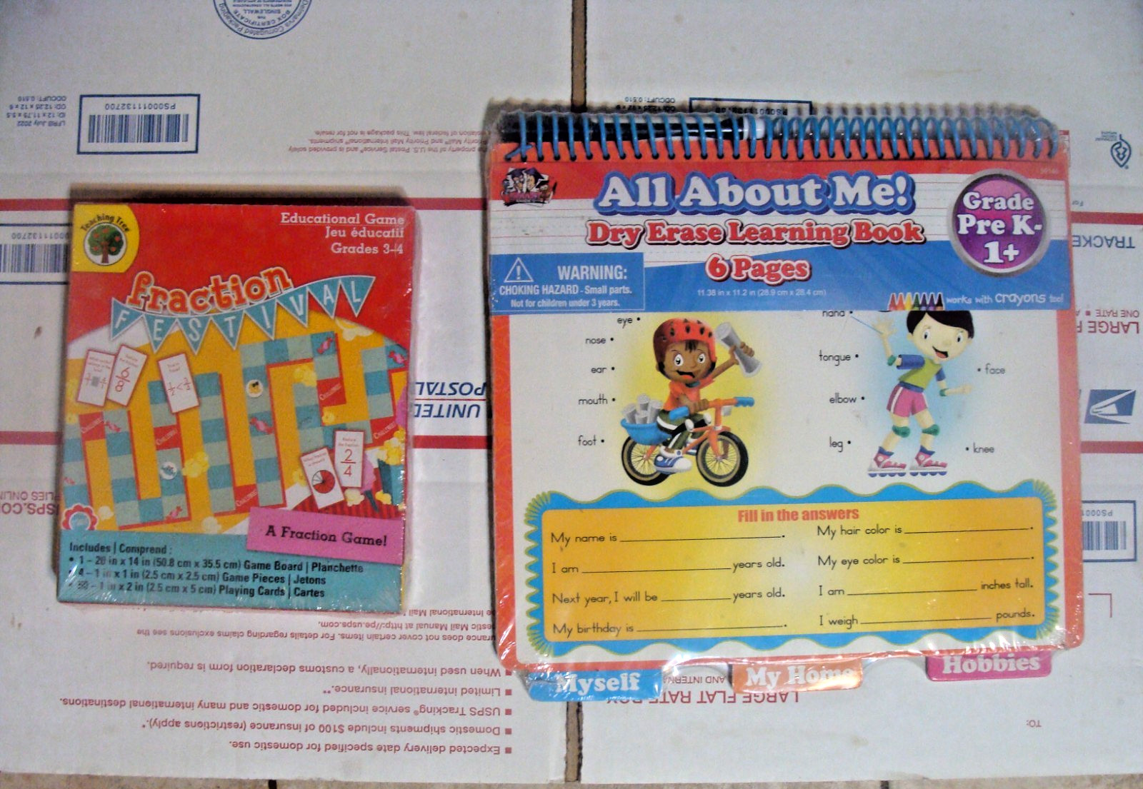 Learning Activity Book All About Me Toy Game Pre-K plus +fractional festival