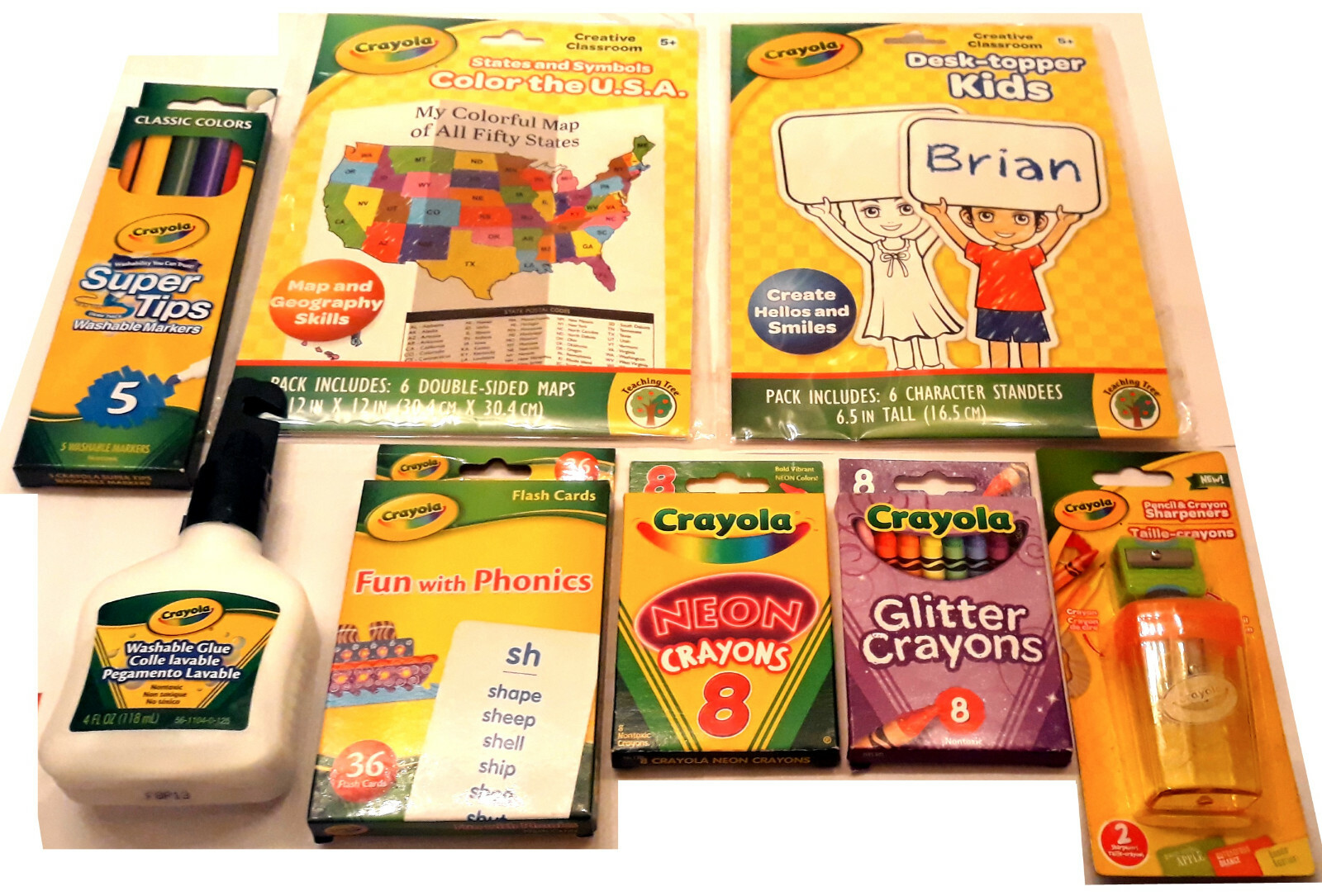 Crayola Creative Classroom color the USA, 8 items Pacakge