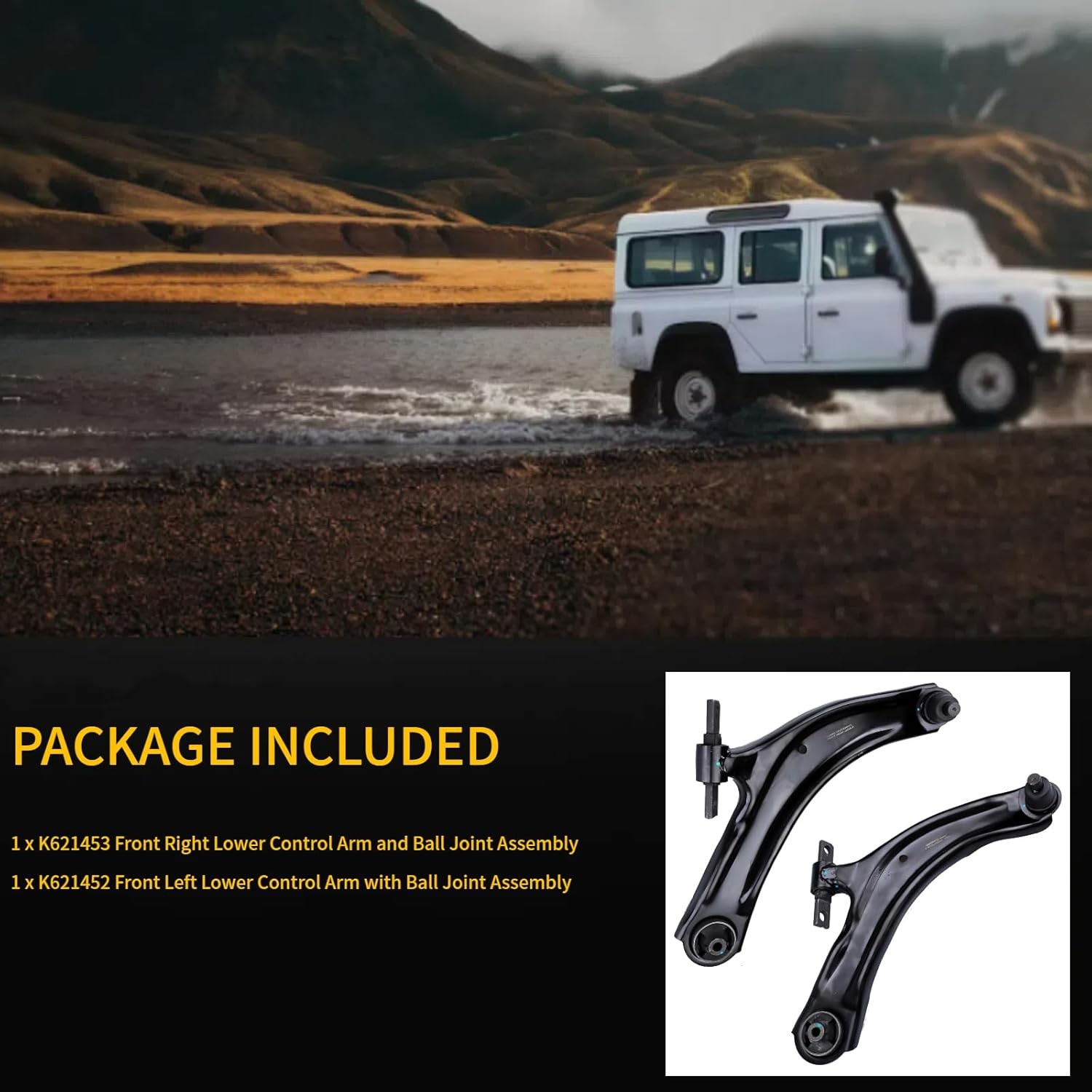 2pc Front Lower Control Arm Kit K621452 K621453 for Nissan Rogue 2008 2009 2010