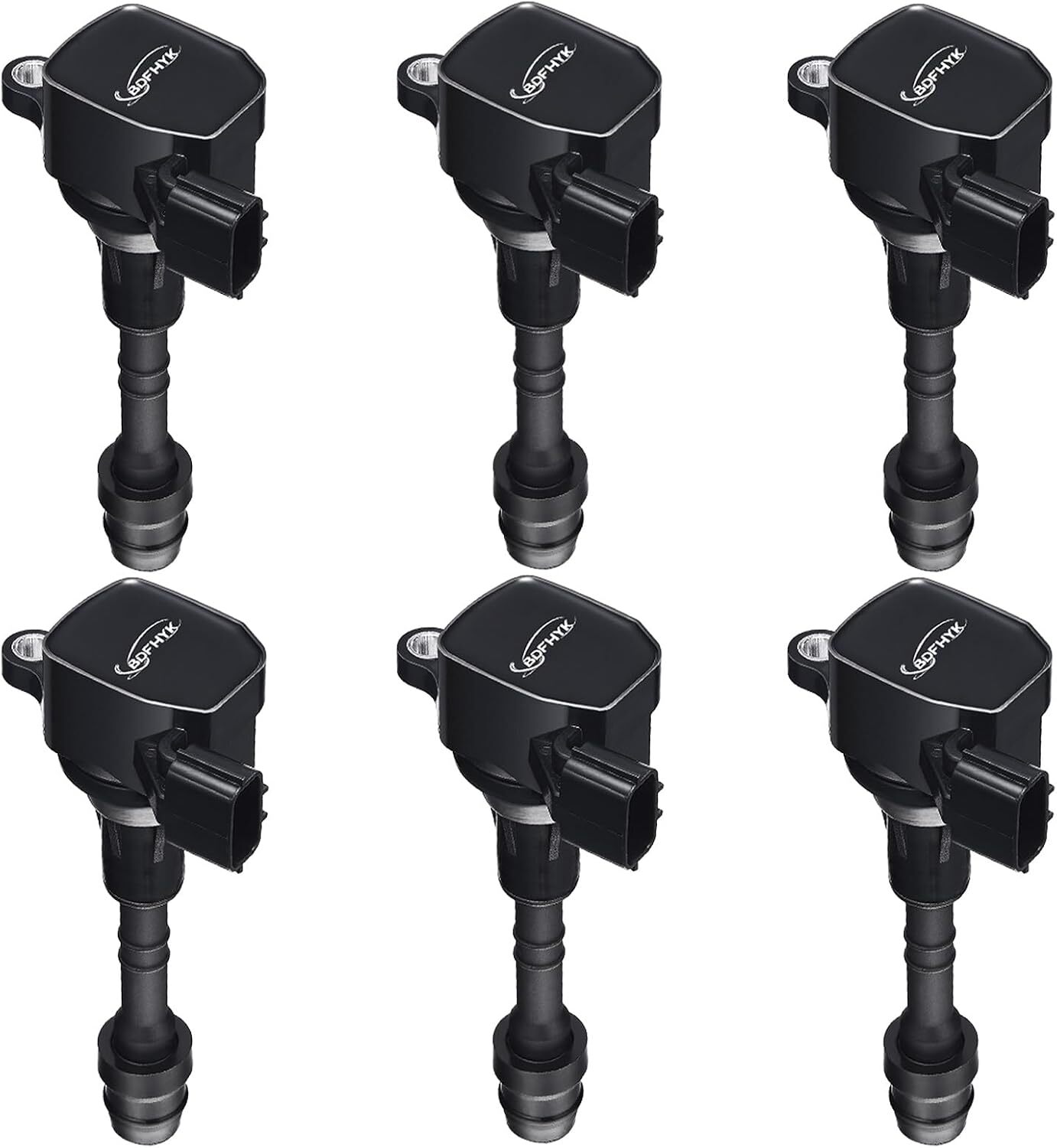 Ignition Coil UF349 and Spark Plug 6376 BDFHYK Set of 6 Ignition Coils Pack for